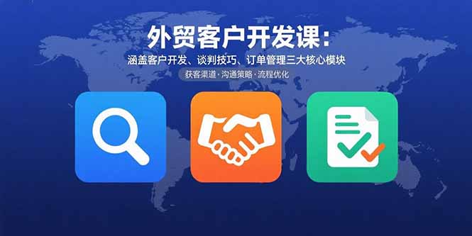 外贸客户开发课：涵盖客户开发、谈判技巧、订单管理三大核心模块-副业项目资源网