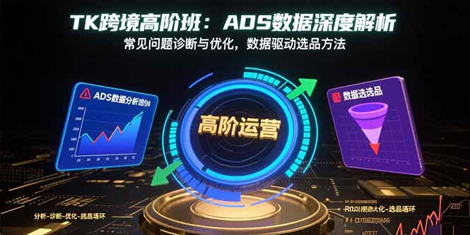 TK跨境高阶班：ADS数据深度解析，常见问题诊断与优化，数据驱动选品方法-副业项目资源网