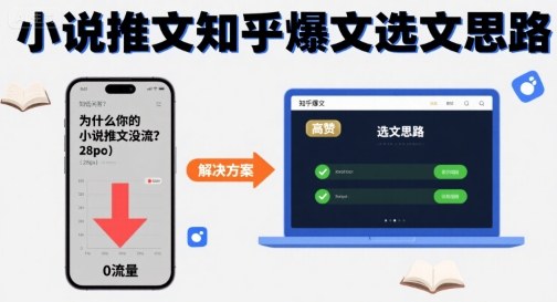 为什么你的小说推文没流量？小说推文知乎爆文选文思路-副业项目资源网