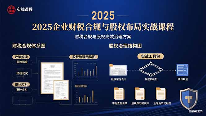 2025企业财税合规与股权布局的实战课程：财税合规与股权高效治理方案-副业项目资源网