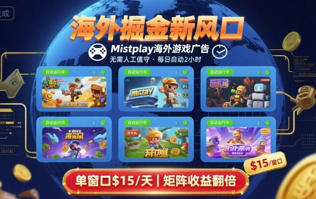 海外掘金新风口，Mistplay海外游戏广告，每日自动运行，单窗口稳入2美刀 ，可矩阵操作【揭秘】-副业项目资源网