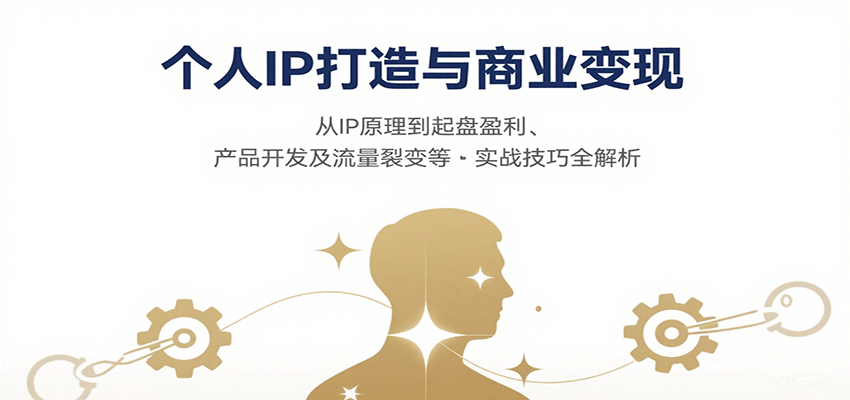 个人IP打造与商业变现，从IP原理到起盘盈利、产品开发及流量裂变等实战技巧全解析-副业项目资源网