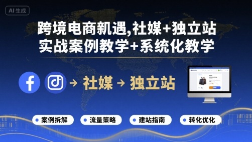 跨境电商新机遇，社媒+独立站，实战案例教学+系统化教学-副业项目资源网