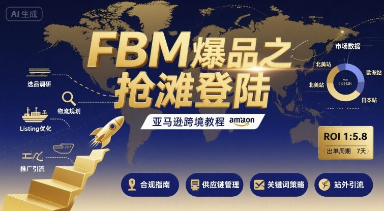 FBM爆品之抢滩登陆-亚马逊跨境教程-副业项目资源网