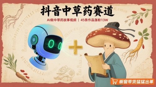 抖音中草药赛道，用AI做中草药故事视频，45条作品涨粉13W，橱窗带货猛猛出单-副业项目资源网