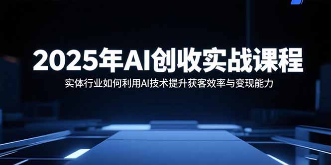 2025年AI创收实战课程：实体行业如何利用AI技术提升获客效率与变现能力-副业项目资源网