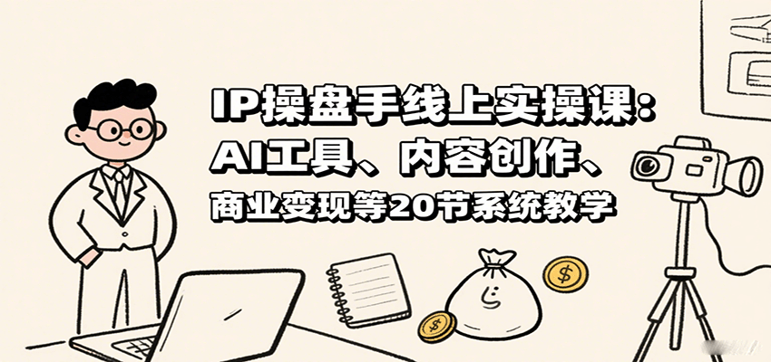 IP操盘手线上实操课：AI工具、内容创作、商业变现等20节系统教学-副业项目资源网