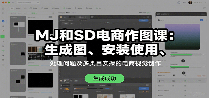MJ和SD电商作图课：生成图、安装使用、处理问题及多类目实操的电商视觉创作-副业项目资源网