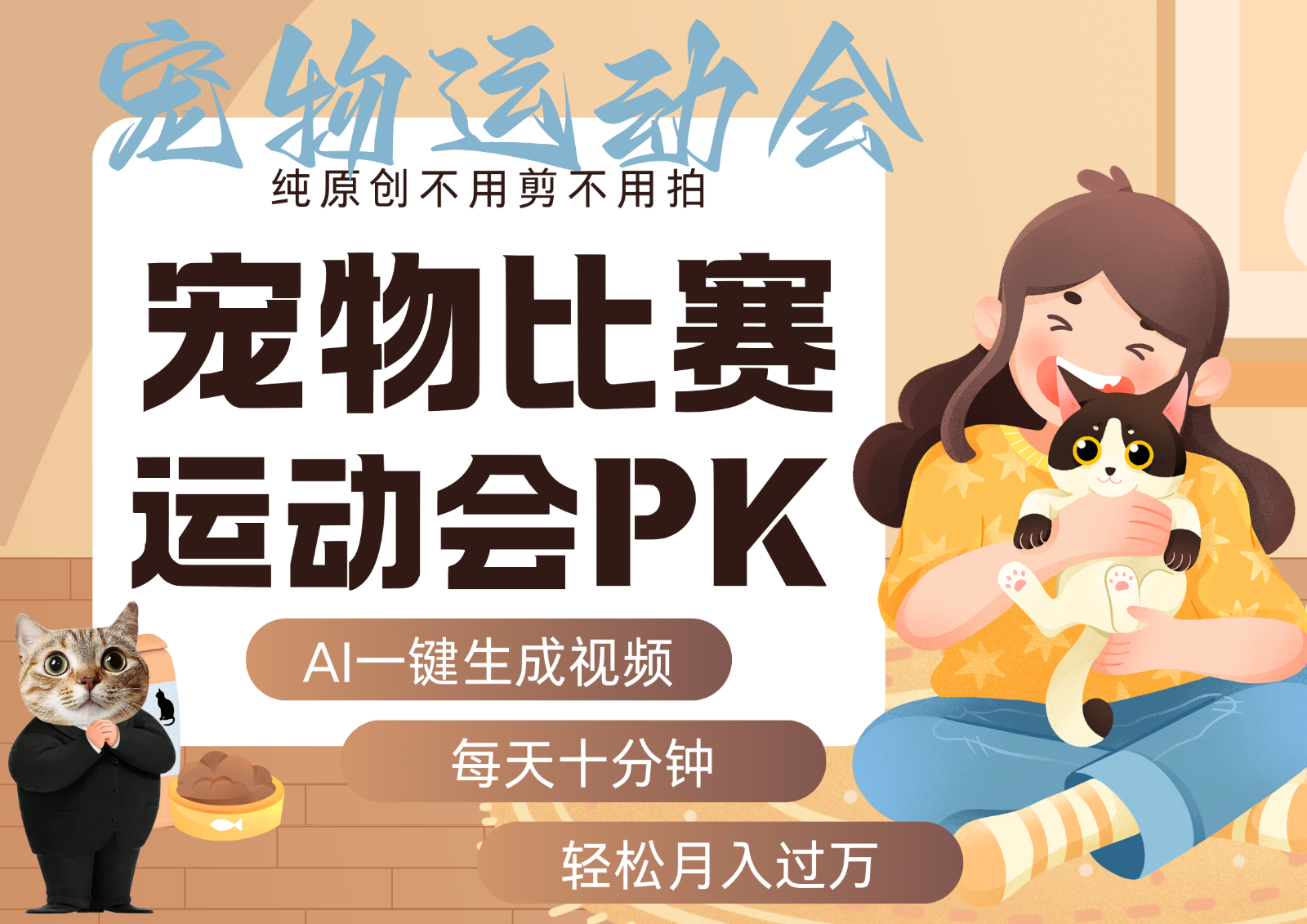 AI萌宠运动员跳水 射击 篮球 足球比赛 每天十分钟 附详细提示词文案库 代替做…-副业项目资源网