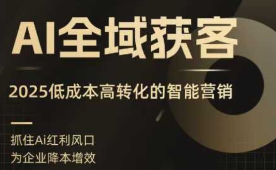 AI全域获客实训营，2025低成本高转化的智能营销，精准找客，高效营销-副业项目资源网