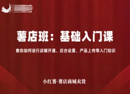 小红薯薯店商城卖货，基础入门课，教你如何进行店铺开通、后台设置、产品上传等入门知识-副业项目资源网