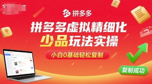 拼多多虚拟精细化少品玩法实操，小白0基础轻松复制-副业项目资源网