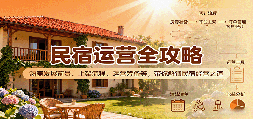 民宿运营全攻略：涵盖发展前景、上架流程、运营筹备等，带你解锁民宿经营之道-副业项目资源网