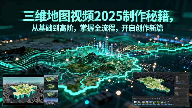 三维地图视频2025制作秘籍，从基础到高阶，掌握全流程，开启创作新篇-副业项目资源网