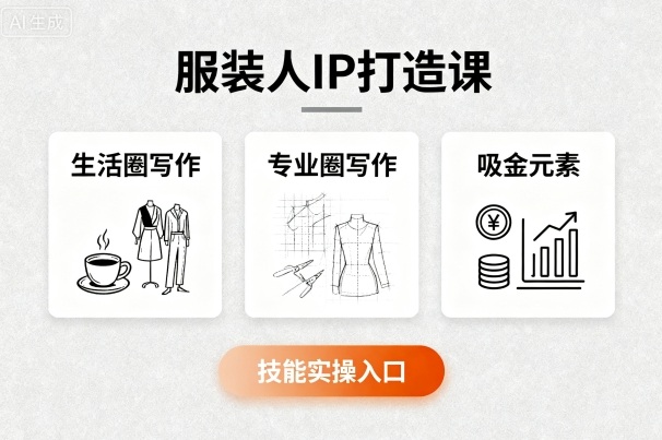 服装人IP打造课，文案创富+生活圈写作+专业圈写作+服装人专属+吸金元素+技能实操-副业项目资源网