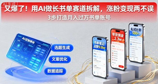 又爆了!用AI做长书单赛道拆解,涨粉变现两不误-副业项目资源网