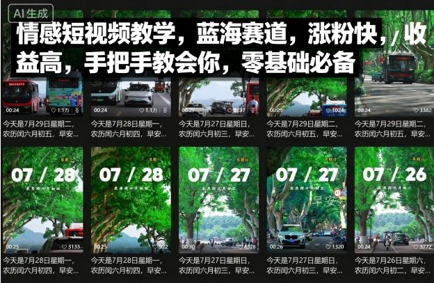 情感短视频教学，蓝海赛道，涨粉快，收益高，手把手教会你，零基础必备-副业项目资源网