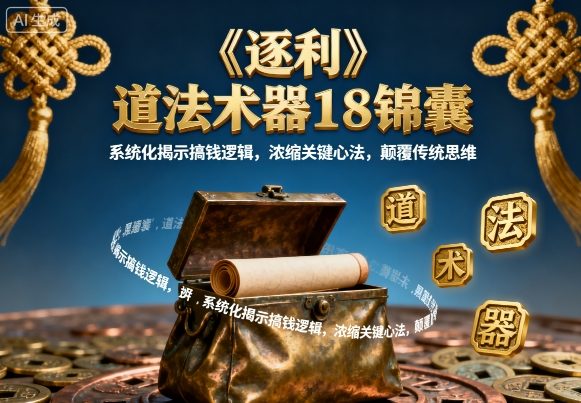 《逐利》道法术器18锦囊，系统化揭示搞钱逻辑，浓缩关键心法，颠覆传统思维-副业项目资源网