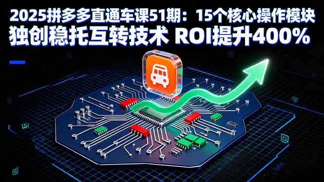 2025拼多多直通车课51期：15个核心操作模块 独创稳托互转技术 ROI提升400%-副业项目资源网
