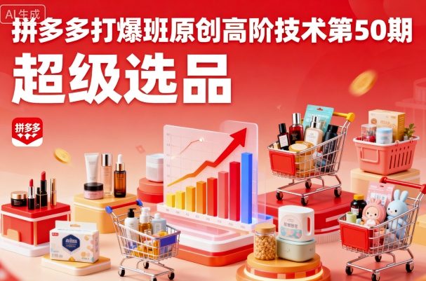 拼多多打爆班原创高阶技术第50期，超级选品-副业项目资源网