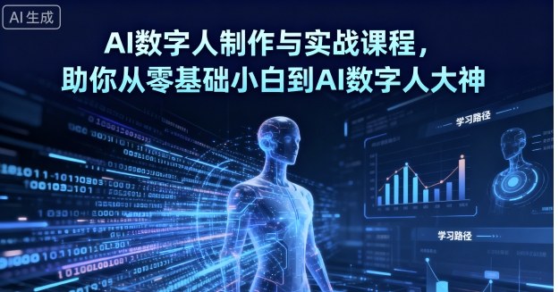 AI数字人制作与实战课程,助你从零基础小白到AI数字人大神-副业项目资源网