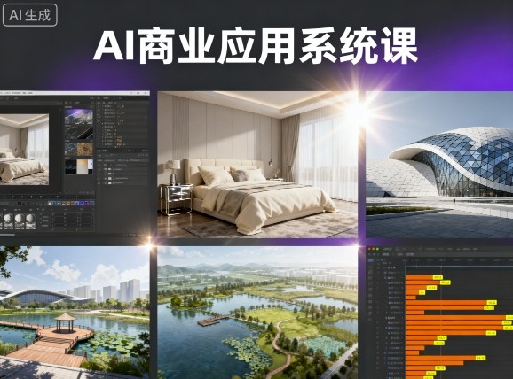AI商业应用系统课，室内-软装-建筑-景观，智能设计+效果图+动画画实战-副业项目资源网