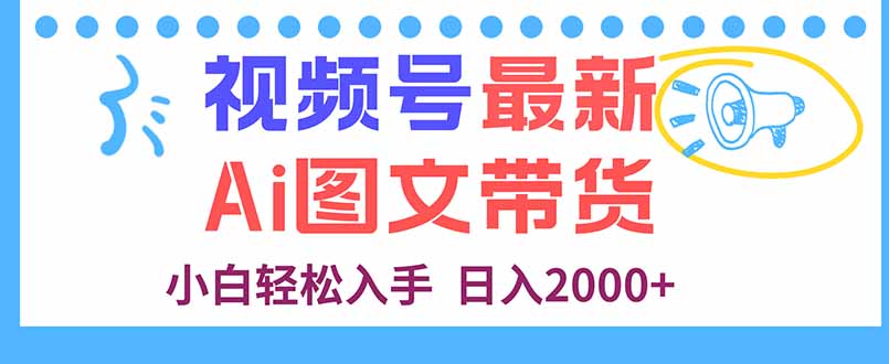 视频号最新AI图文带货，每天几分钟，小白轻松入手，日入2000+-副业项目资源网