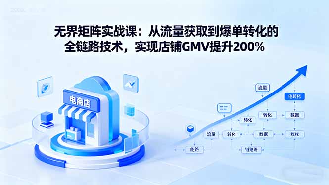 无界矩阵实战课：从流量获取到爆单转化的全链路技术，实现店铺GMV提升200%-副业项目资源网