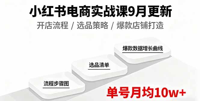 小红书电商实战课9月更新，开店流程/选品策略/爆款店铺打造，单号月均10w+-副业项目资源网