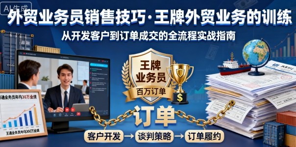 外贸业务员销售技巧，王牌外贸业务的训练-副业项目资源网