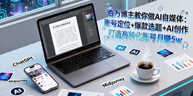 百万博主教你做AI自媒体：账号定位+爆款选题+AI创作 打造高转化账号月赚5w-副业项目资源网