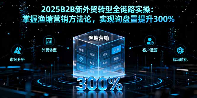 2025B2B新外贸转型全链路实操：掌握渔塘营销方法论，实现询盘量提升300%-副业项目资源网