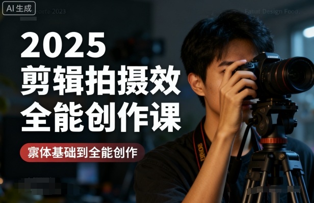 2025剪辑拍摄特效全能创作课，零基础到全能创作-副业项目资源网