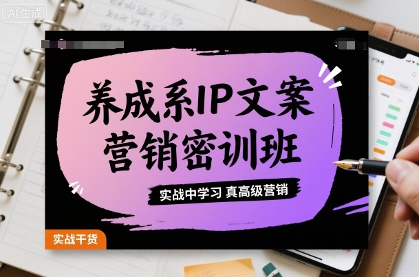 养成系IP文案营销密训班，实战中学习真高级营销-副业项目资源网