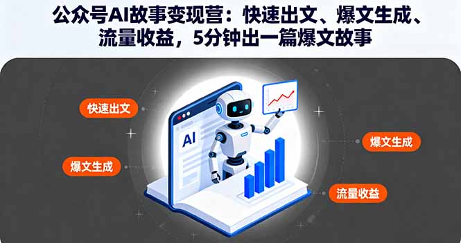 公众号AI故事变现营：快速出文、爆文生成、流量收益，5分钟出一篇爆文故事-副业项目资源网