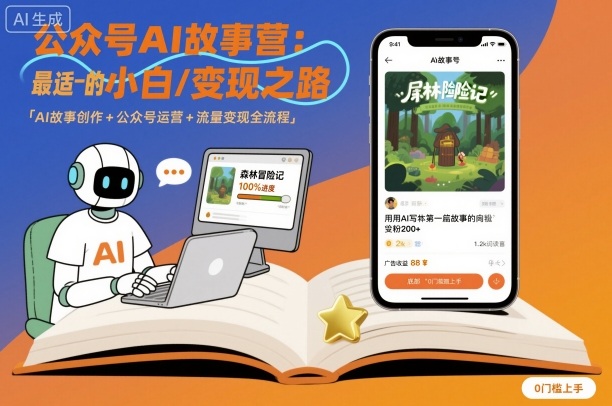 公众号ai故事营，最适合小白的自媒体变现之路-副业项目资源网