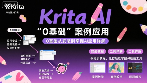 Krita AI绘画入门课，0基础从安装到案例应用krita AI使用详解-副业项目资源网