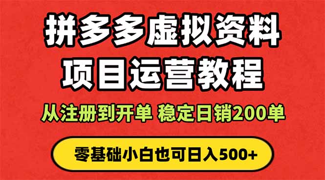 拼多多开店运营课程： 蓝海变现玩法，轻松实现睡后收入 零基础小白也可…-副业项目资源网