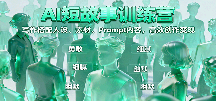 AI短故事训练营:写作搭配人设、素材、Prompt内容,高效创作变现-副业项目资源网