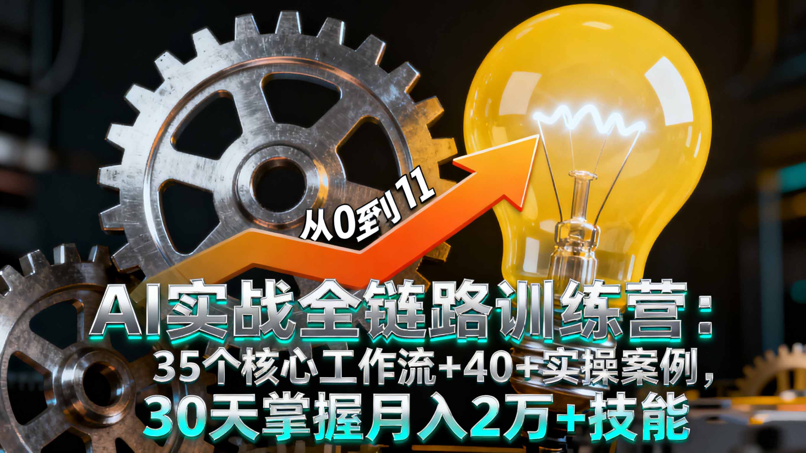 AI实战全链路训练营：35个核心工作流+40+实操案例，30天掌握月入2万+技能-副业项目资源网