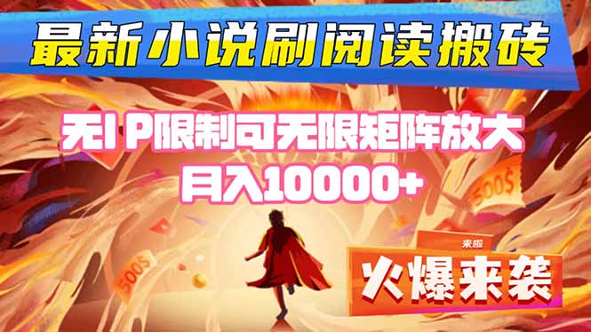 小说阅读搬砖单机每天收益200-400+ 无IP限制可无限矩阵放大 —-副业项目资源网