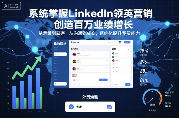 系统掌握LinkedIn领英营销，创造百万业绩增长，从思维到获客，从沟通到成交，系统化提升外贸能力-副业项目资源网