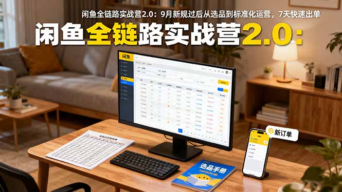 闲鱼全链路实战营2.0：9月新规过后从选品到标准化运营，7天快速出单-副业项目资源网