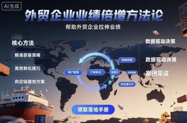 外贸企业业绩倍增方法论，帮助外贸企业拉伸业绩-副业项目资源网