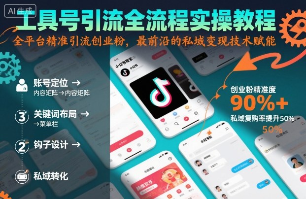 工具号引流全流程保姆级实操教程，全平台精准引流创业粉，最前沿的私域变现技术赋能-副业项目资源网