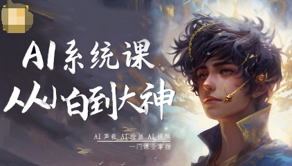 AI系统课程，从小白到大神系统学AI，AI声音-AI绘画-AI视频一门课全掌握-副业项目资源网