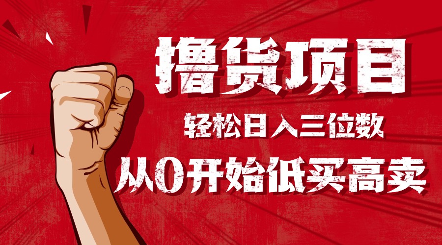 手把手教你撸货，从0开始低买高卖，小白轻松实现日入三位数!!!-副业项目资源网
