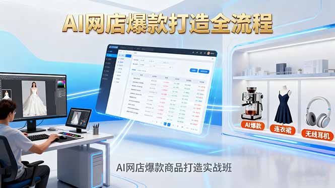 AI网店爆款商品打造实战班：AI技术实现商品图智能处理，快速搭建AI网店-副业项目资源网
