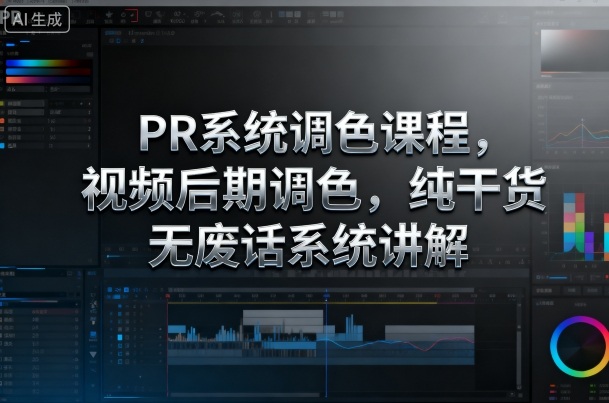 PR系统调色课程，视频后期调色，纯干货无废话系统讲解-副业项目资源网