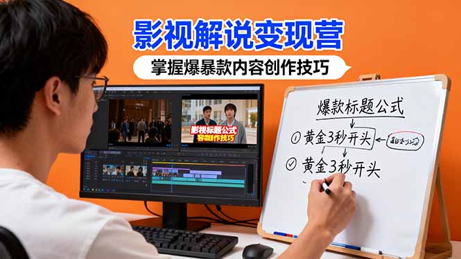 影视解说变现营：通过30+实战案例爆款内容创作技巧，掌握影视解说盈利密码-副业项目资源网